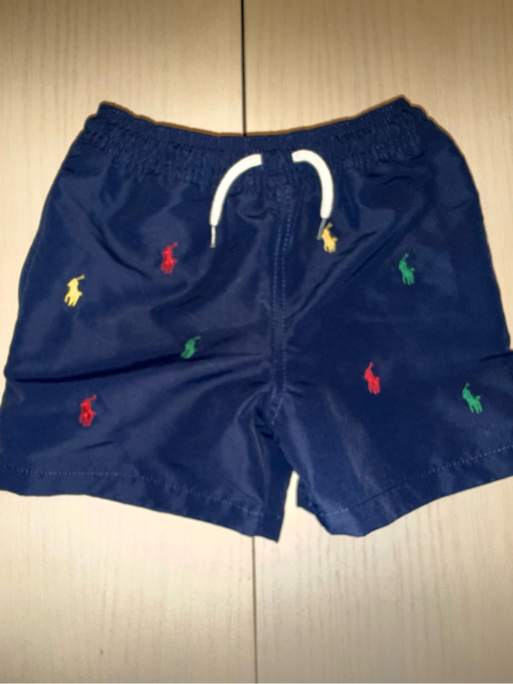 Polo Ralph Lauren Boys Swim Shorts Blue Multicolor Navy All Over Logo Print 5